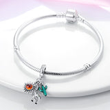 925 Sterling Silver Sun Cactus Alpaca Charm for Bracelets Fine Jewelry Women Pendant Necklace