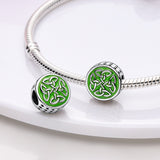 925 Sterling Silver Green Trinity Knots Charm for Bracelets Fine Jewelry Women Pendant Necklace