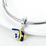 925 Sterling Silver Tropical Fish Charm for Bracelets Fine Jewelry Women