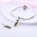 925 Sterling Silver Alligator Charm for Bracelets Fine Jewelry Women Pendant