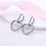 925 Sterling Silver Double Heart Hoop Earrings for Women Jewelry