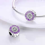 925 Sterling Silver Purple Consellations Charm for Bracelets Fine Jewelry Women Pendant Necklace