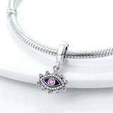 925 Sterling Silver Protection Eye Charm for Bracelets Fine Jewelry Women Pendant Necklace