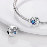 925 Sterling Silver Guarding Eye & Hand Charms for Bracelets Fine Jewelry Women Pendant