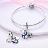 925 Sterling Silver Road Trip Drive Safe Charm for Bracelets Fine Jewelry Women Pendant Necklace