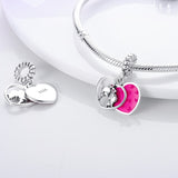 925 Sterling Silver Love Hearts and Kisses Charm Bracelets Jewelry Women Pendant
