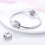 925 Sterling Silver I Love Travel Charm for Bracelets Fine Jewelry Women Pendant