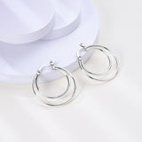 925 Sterling Silver Hoop Earrings for Women Fine Jewelry Fashion Accessory
