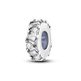 925 Sterling Silver White Sparkle Stopper Charm for Bracelets Fine Jewelry Women