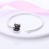 925 Sterling Silver Cat Clasp Bracelet for Charms Fine Jewelry Women