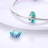 925 Sterling Silver Blue Changing Color Chameleon Charm Bracelets Jewelry Women