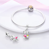 925 Sterling Silver Best Friends Charm for Bracelets Fine Jewelry Women Penda
