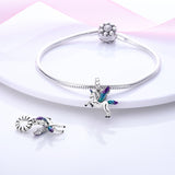 925 Sterling Silver Blue Unicorn Charm for Bracelets Fine Jewelry Women Pendant