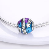 925 Sterling Silver Galaxy Charm for Bracelets Fine Jewelry Women Pendant