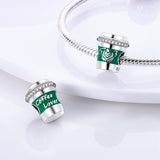 925 Sterling Silver Coffee Lover Charm for Bracelets Fine Jewelry Women Pendant