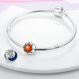 925 Sterling Silver Sun Moon and Star Charm for Bracelets Fine Jewelry Women Pendant