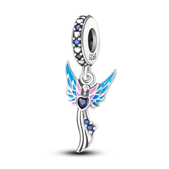 925 Sterling Silver Fairy Charm for Bracelets Fine Jewelry Women Pendant
