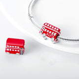 925 Sterling Silver London Bus Charm for Bracelets Fine Jewelry Women