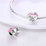925 Sterling Silver Happy Home Charm for Bracelets Fine Jewelry Women Pendant