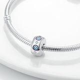 925 Steling Silver Blue All Seeing Eyes Clip Charm for Bracelets Fine Jewelry Women Gift Pendant