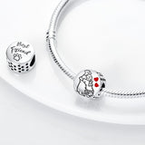 925 Sterling Silver Best Friend Charm for Bracelets Fine Jewelry Women Pendant Dog