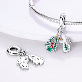 925 Sterling Silver Christmas Charm for Bracelets Fine Jewelry Women Pendant Necklace
