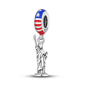925 Sterling Silver United States of America New York Statue of Liberty Charm for Bracelets Women