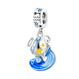 925 Sterling Silver Glow in the Dark Aquarius Charm for Bracelets Jewelry Women