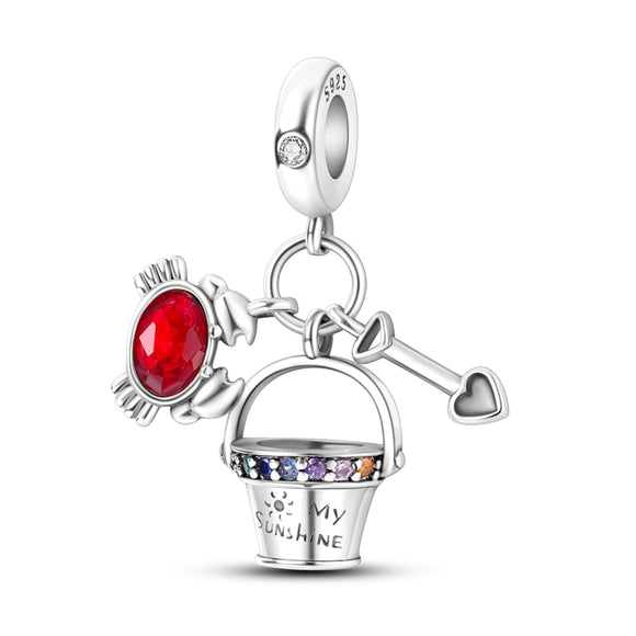 925 Sterling Silver Beach Charm for Bracelets Fine Jewelry Women