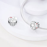 925 Sterling Silver Love Mom Charm for Bracelets Fine Jewelry Women Pendant