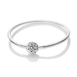 925 Sterling Silver Snowflake Clasp Bracelet for Charms Fine Jewelry Women Fashion Accessories