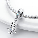 925 Sterling Silver Robot Charm