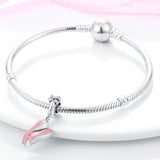 925 Sterling Silver Ballerina Shoes Charm for Bracelets Fine Jewelry Women Pendant
