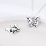 925 Sterling Silver Butterfly Necklace Fine Jewelry Women Pendant