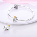 925 Sterling Silver Praying Angel Stopper Charm for Bracelets Fine Jewlery Women Pendant Necklace