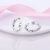 925 Sterling Silver Star and Moon Hoop Earrings for Women Fine Jewelry