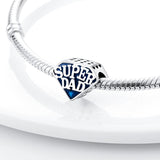 925 Sterling Silver Super Dad Charm