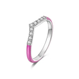 925 Sterling Silver Pink Ring for Women Fine Jewelry Fashion Accessory