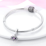 925 Sterling Silver Protection Eye Charm for Bracelets Fine Jewelry Women Pendant Necklace