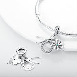 926 Sterling Silver Lucky Dangle Charm for Bracelets Fine Jewelry Women Pendant
