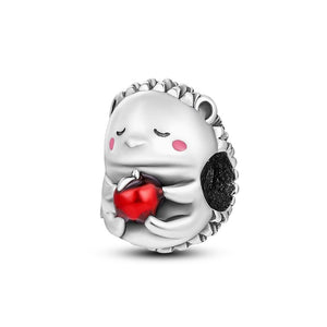 925 Sterling Silver Baby Hedgehog Charm for Bracelets Fine Jewelry Women Pendant Necklace