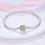 925 Sterling Silver Star Moon Sun and Star Clasp Bracelet Fine Jewelry Women Fashion Accessory