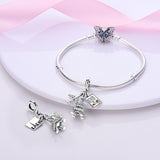 925 Sterling Silver Eiffel Tower Paris Charm for Bracelets Fine Jewelry Women Pendant