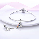 925 Sterling Silver Hamsa Hand Charm for Bracelets Fine Jewelry Women Pendant