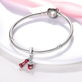 925 Sterling Silver Dumbbell and Kettlebell Dangle Charm for Bracelets Fine Jewelry Women