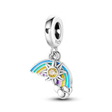 925 Sterling Silver Sun and Rainbow Charm
