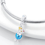925 Sterling Silver Summer Cocktail Charm for Bracelets Fine Jewelry Women Pendant