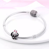 925 Sterling Silver Rabbit in a Hat Charm for Bracelets Fine Jewelry Women Pendant