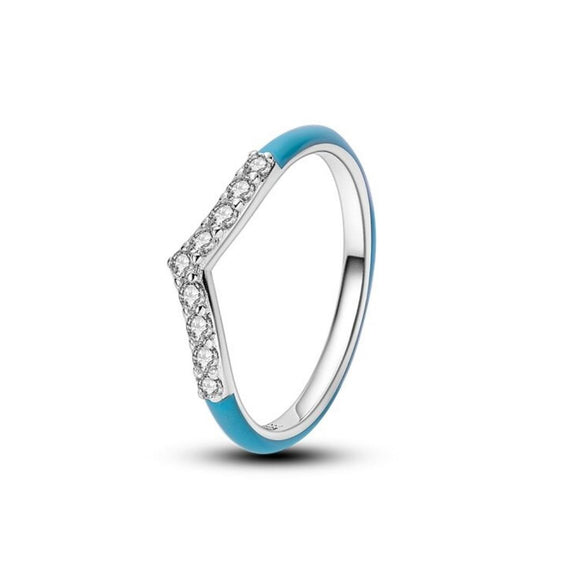 925 Sterling Silver Turquoise Stackable Ring for Women Fine Jewelry