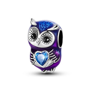 925 Sterling Silver Owl Charm for Bracelets Fine Jewelry Women Pendant